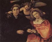 Lorenzo Lotto Portrait of Messer Marsilio and His Wife oil on canvas